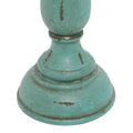 Round Blue Mango Wooden Candle Piller Holder Stand Base for Home Decoration 